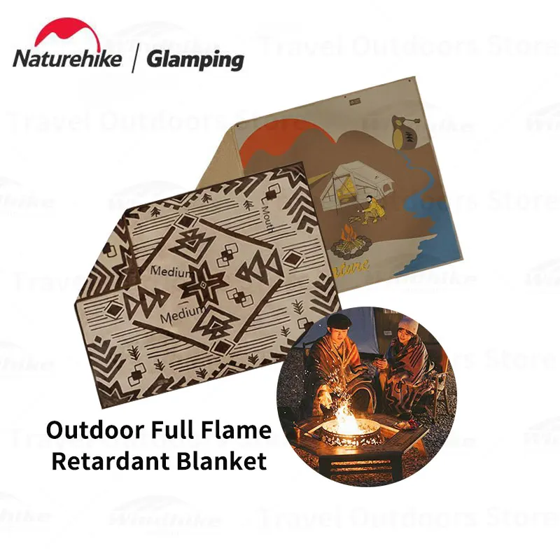 Naturehike Flame Retardant Drape Blanket 150X200CM Shawl Carpet with Windproof Buckle Camp Portable Warm Cover Blanket Mat