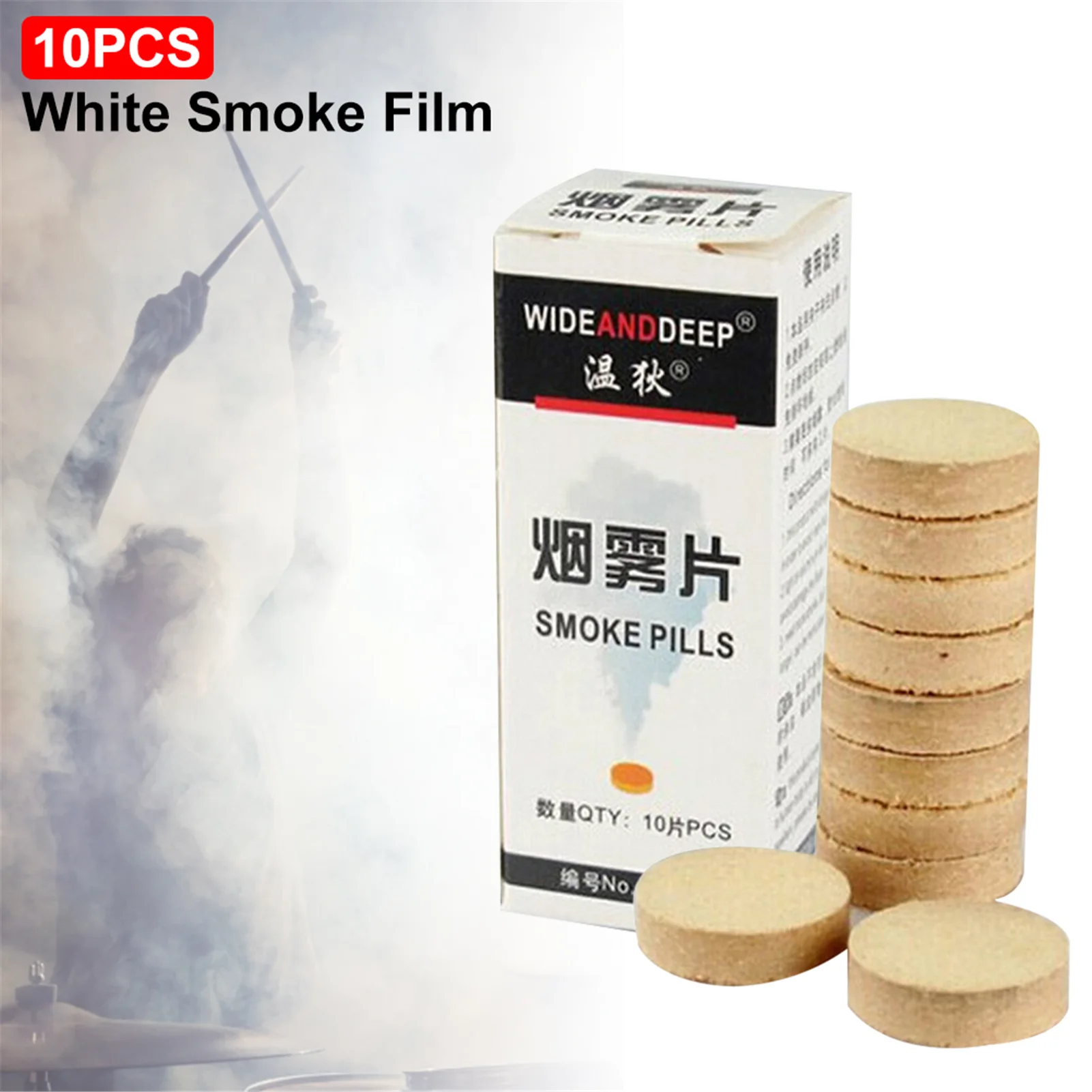 White Smoke Pills Halloween Props Combustion Smog Cake Effect Smoke Bomb Pills Portable Photography Auxiliary Prop halloween smoke bomb pills
