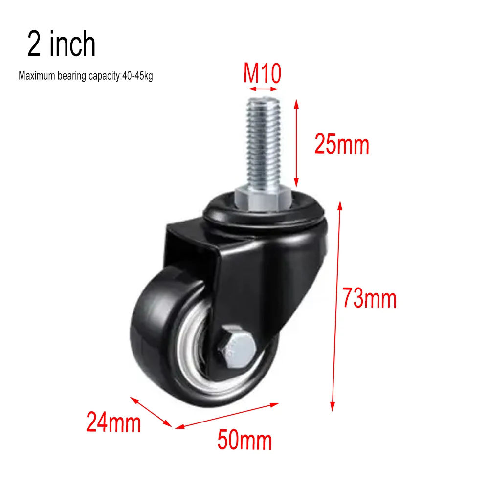 thumbnail image 1 of Ruedas de goma para trabajo pesado, ruedas para muebles, ruedas giratorias de 360°, ruedas industriales con freno de 1,5/2 pulgadas, 1 of 5
