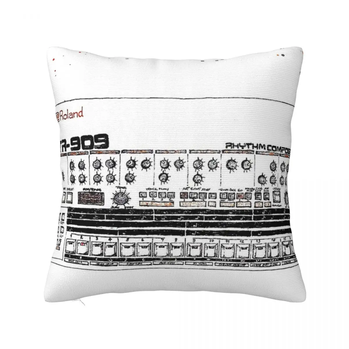 Roland Tr-909 Iconic Drum Machine Pillow Cover Cuscini Per Bambini Accessori Per Divani Vintage Per La Decorazione Domestica Holiday Home Party Decor
