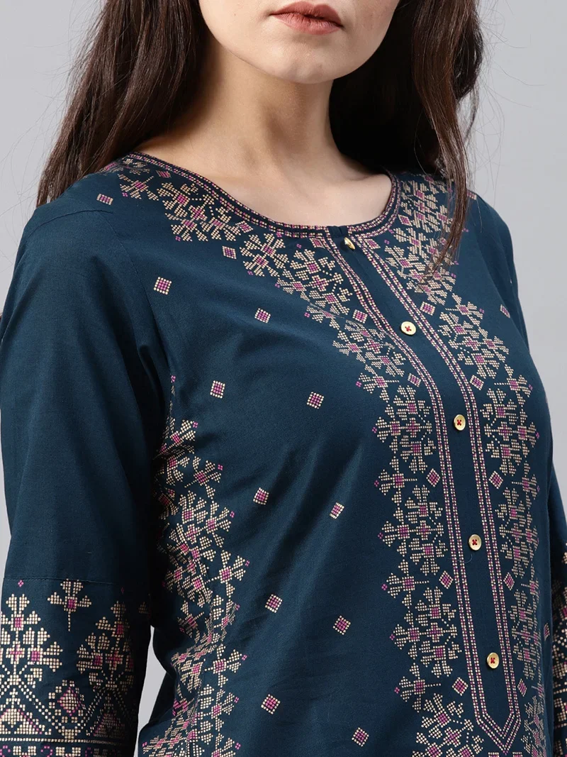 Indian Dress Kurtas for Women Spring Summer Cotton Printed Floral Ethnic Style Kurti Top South Asian Clothes Indian Sari Top
