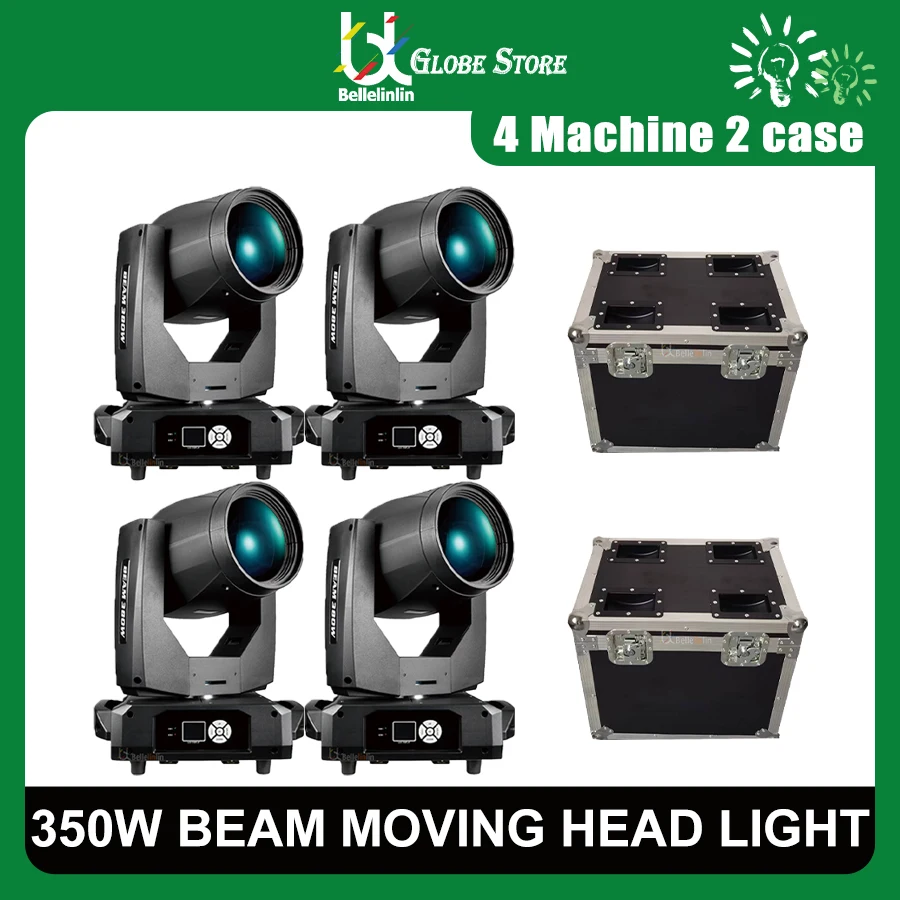 

0 Tax 4Pcs 17r Lyre 350w Beam 350W 17r Moving Head Light With Flight Case LED Moving Head Lighting Beam Spot Wash Stage Lights