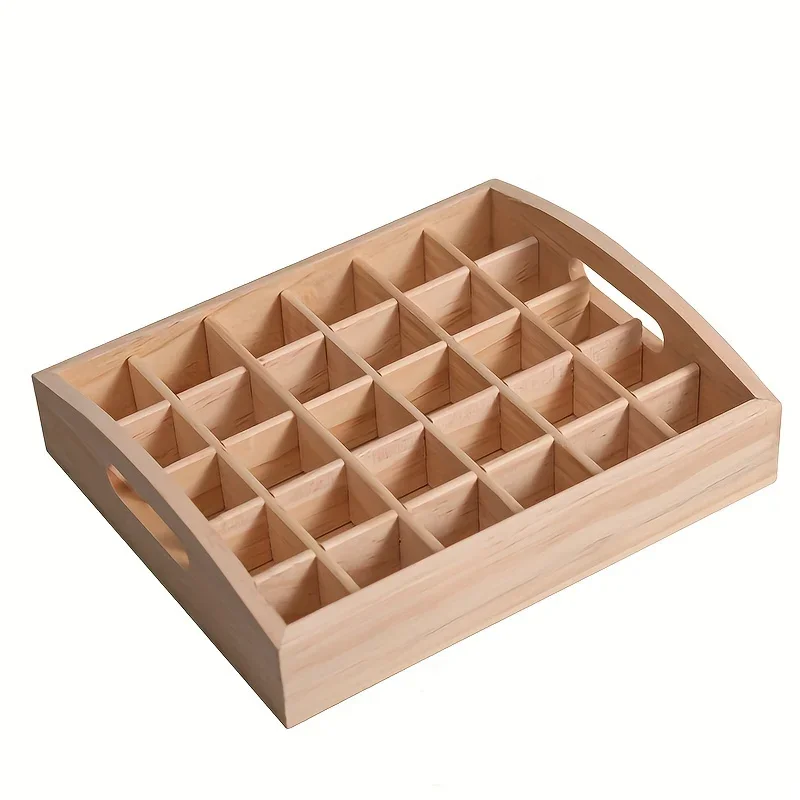 30-cell essential oil storage box Pine storage box High-end small wooden Portable essential oil