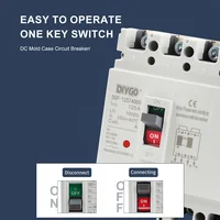 Disjoncteur à boîtier moulé solaire DC, Protection contre les surcharges MCCB, protecteur de commutateur pour solaire photovoltaïque PV 1P 2P 4P DC 500V 1000V 3