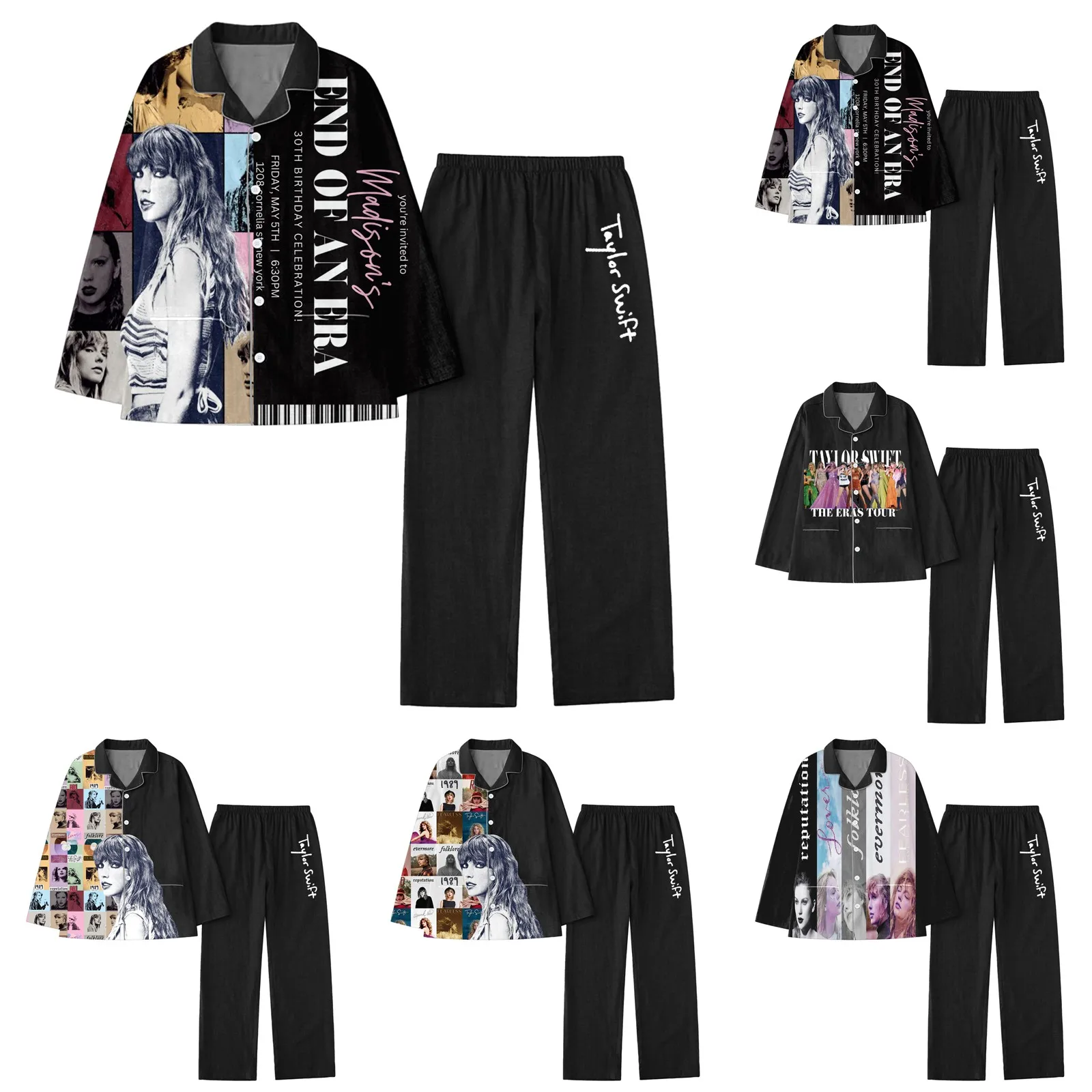 

Sleeping Clothes for Women Women's Trending Taylor Print Pajama Sets Long Sleeves Swift Women Sexy Pajama Set Long Teen Pajamas