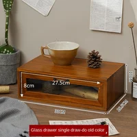 Chinese solid wood drawer type retro debris storage rack desktop storage box Cosmetics office desk storage rack 2