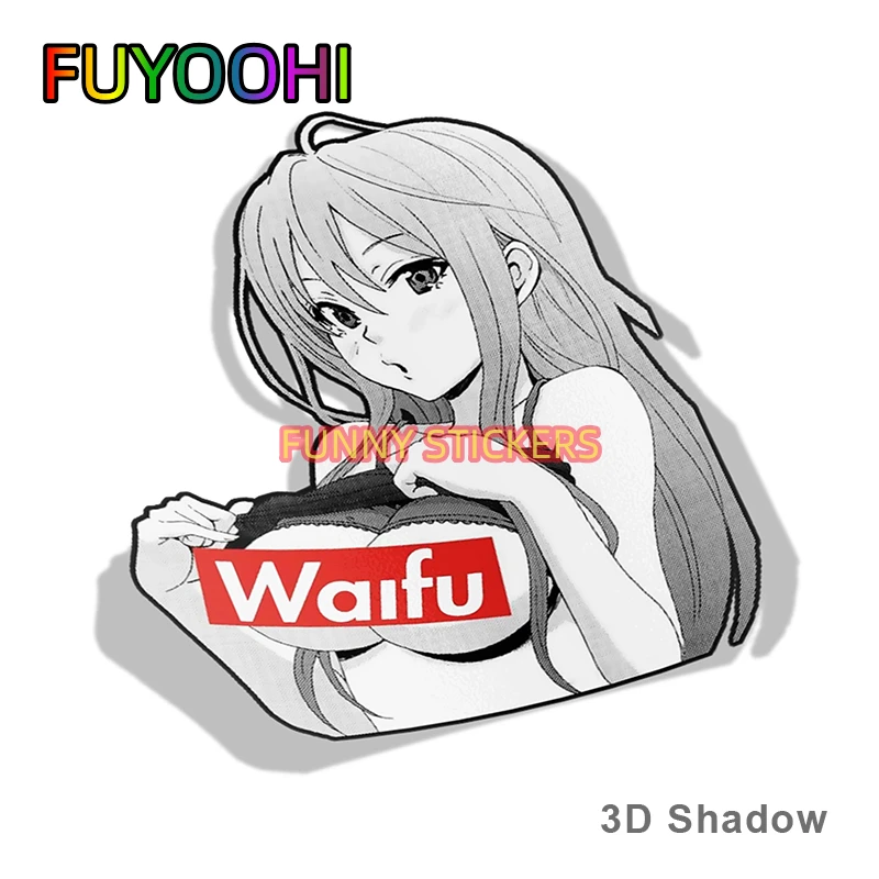 

FUYOOHI Boutique Decals Exterior Accessories Cartoon 3D Car Sticker for Waifu Material Anime Vinyl Rear Windshield Trunk Decal