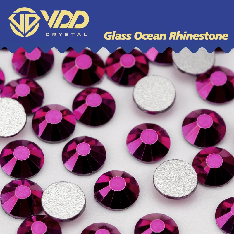 VDD SS4-SS30 AAAAA Light Peach AB Glass Crystal Rhinestones Glitter Strass  Flatback Stones 3D For Nail Art Craft DIY Decorations