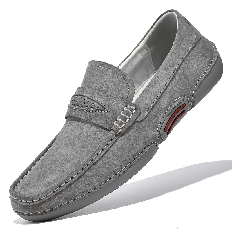 

Casual Leather Shoes Men Luxury Brand High Quality Suede Loafers Moccasins Comfortable Plus Size Non-Slip Driving Shoes 2023