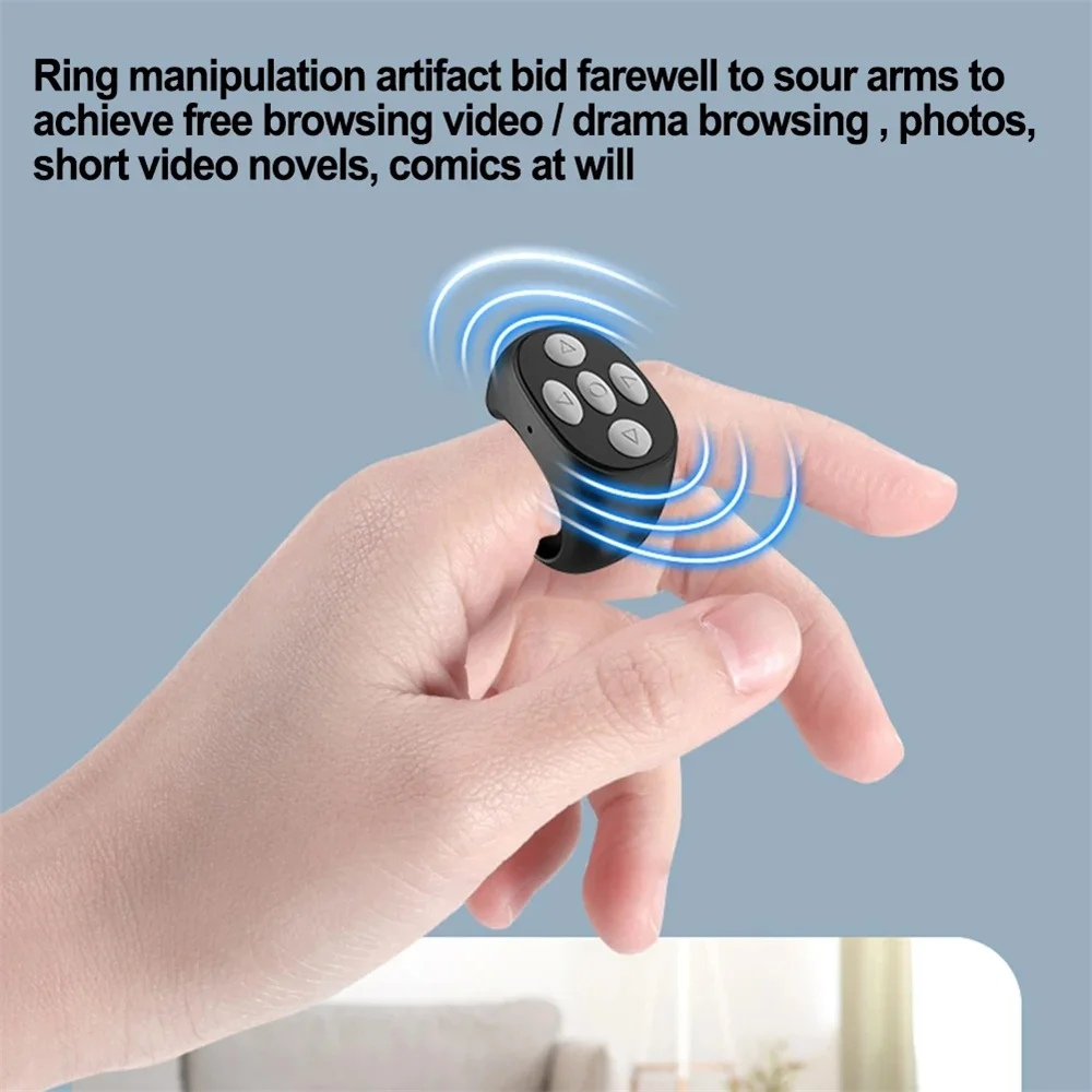 Bluetooth Tiktok Remote Control Ring Gadget Flipping Selfie Fingertip Controller Give Likes 4 Buttons 10m for IPhone Xiaomi