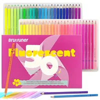 Brutfuner 50-Count Pre-Sharpened Fluorescent Colored Pencils,MediumPoint,Wood,Soft Core,Artist Quality for Sketching&Coloring 1