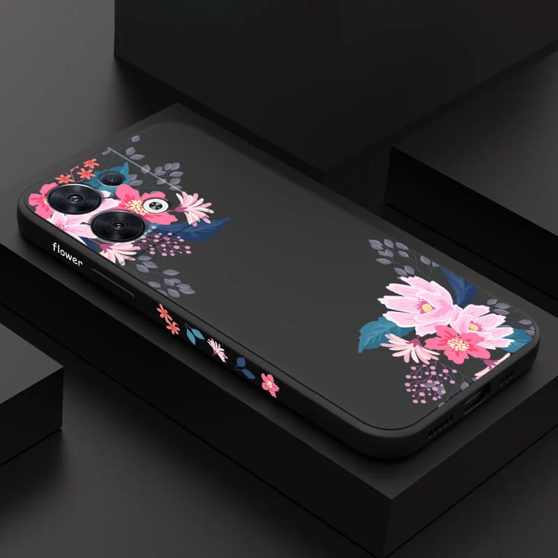 Custodia Per Telefono Safflower Laterale Per Oppo Reno 8 8T 8Z 7 7Z 6 5 F19 F9 Pro 4G 5G Cover In Silicone Liquido
