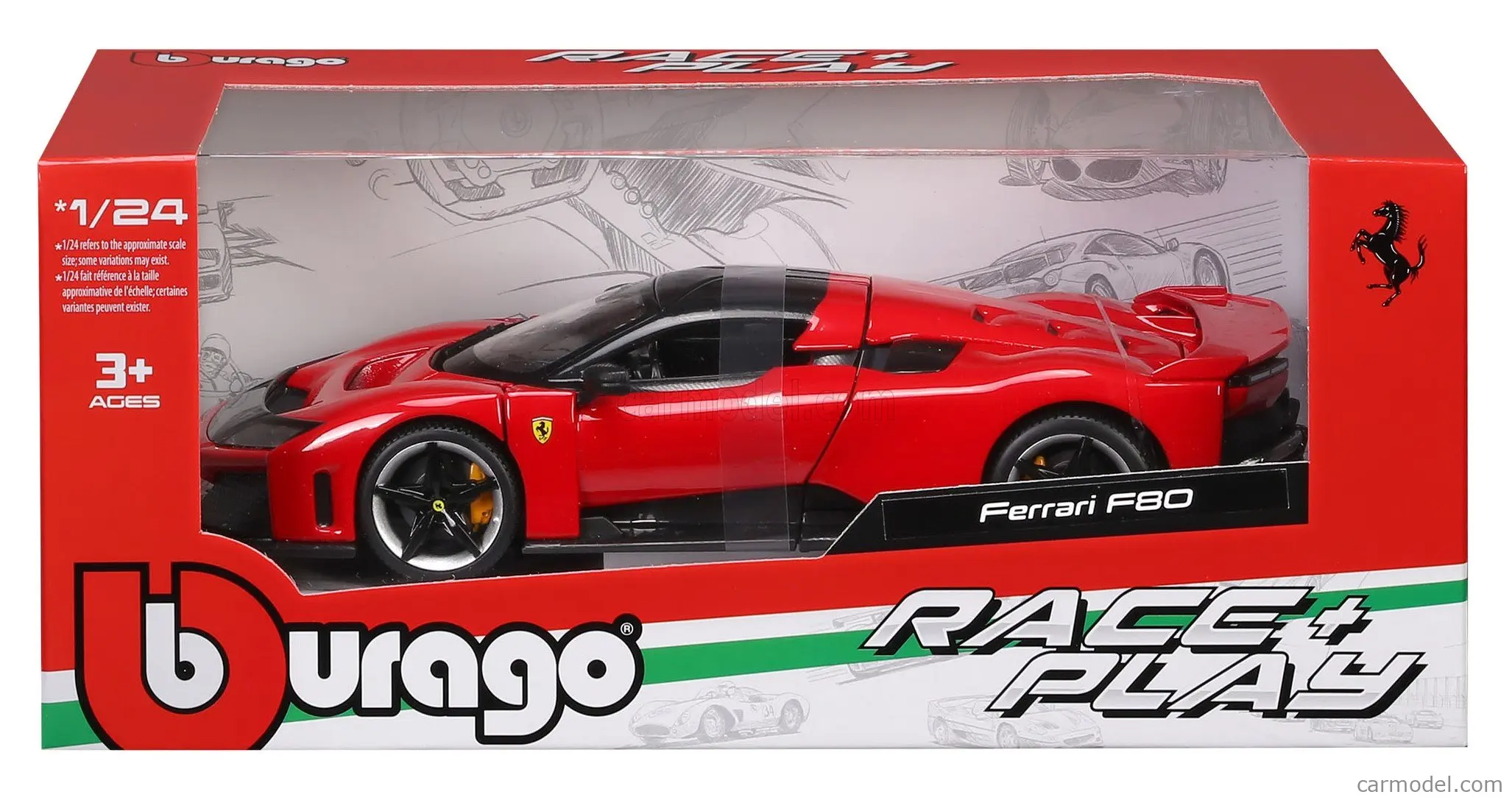 재고 있음 Bburago 1:24 페라리 F80 시그니처 버전 슈퍼카 합금 미니어처 다이캐스트 모델 페라리 스포츠카 모델 장난감 어린이 선물