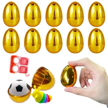 Easter Eggs Egg Fillable Plastic Empty Shell Easter Golden Gacha DIY Simulated Eggshell Easter Surprise Toys Party