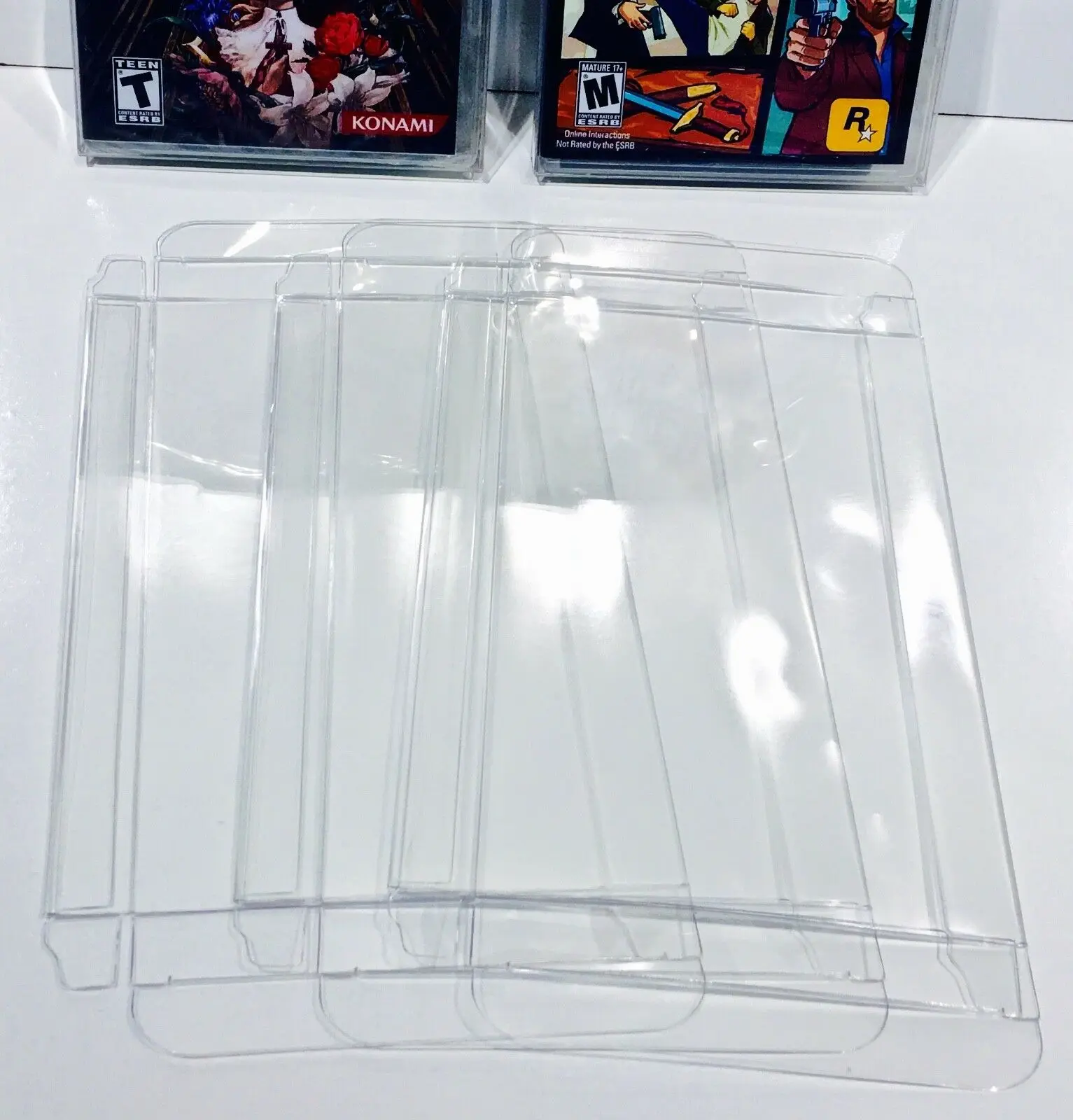 5 Protezioni Box Per Psp Playstation Scatole Per Vetrine Personalizzate Trasparenti Portatili