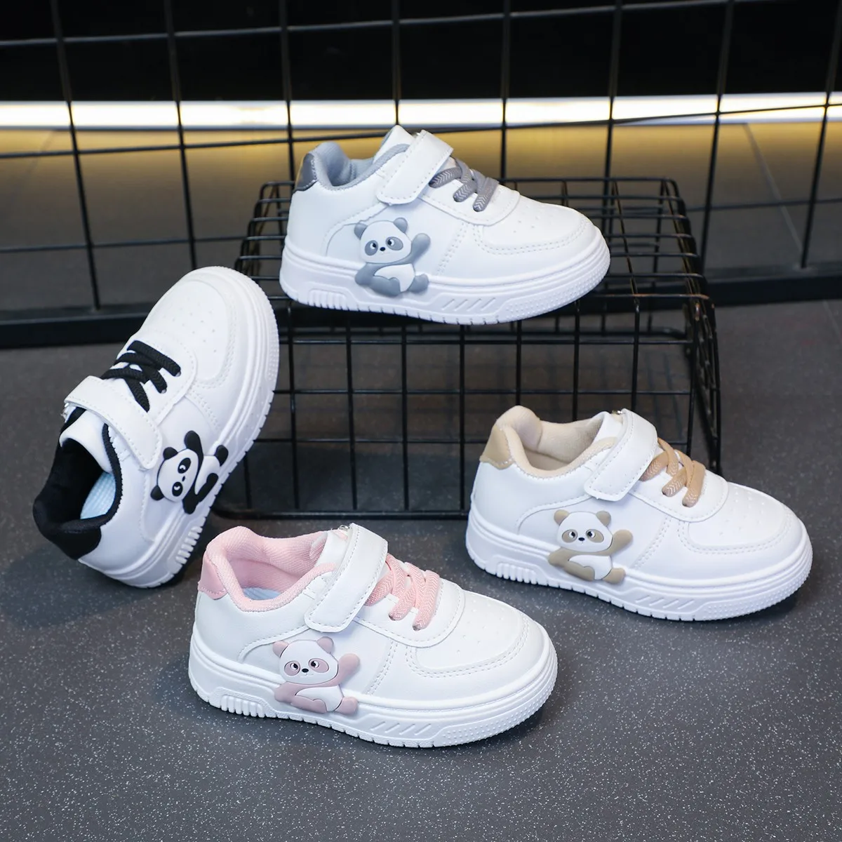 Children's Sneakers Panda Baby Boys Girls Non-slip Casual Shoes Soft Sole Toddler Walking Shoes Student Board Kids Outdoor