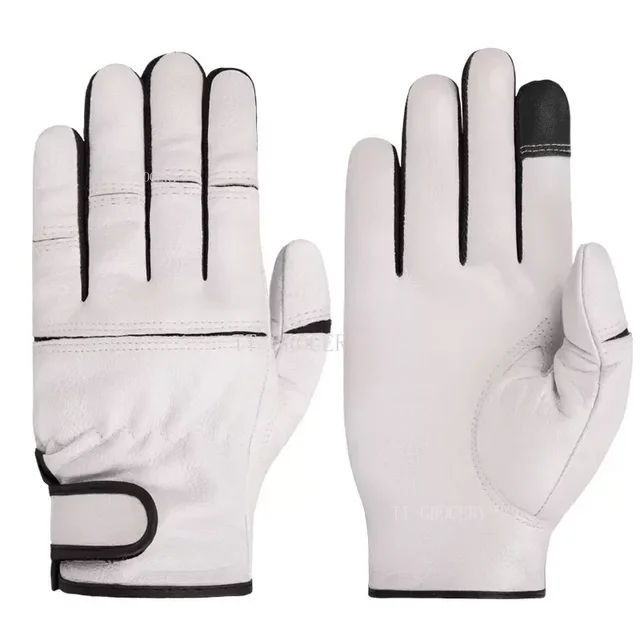 Labor Protection Gloves Leather Wear-resistant Sheepskin Hunting Protection Machine Repair Motorcycle Driver Safety Protection 5