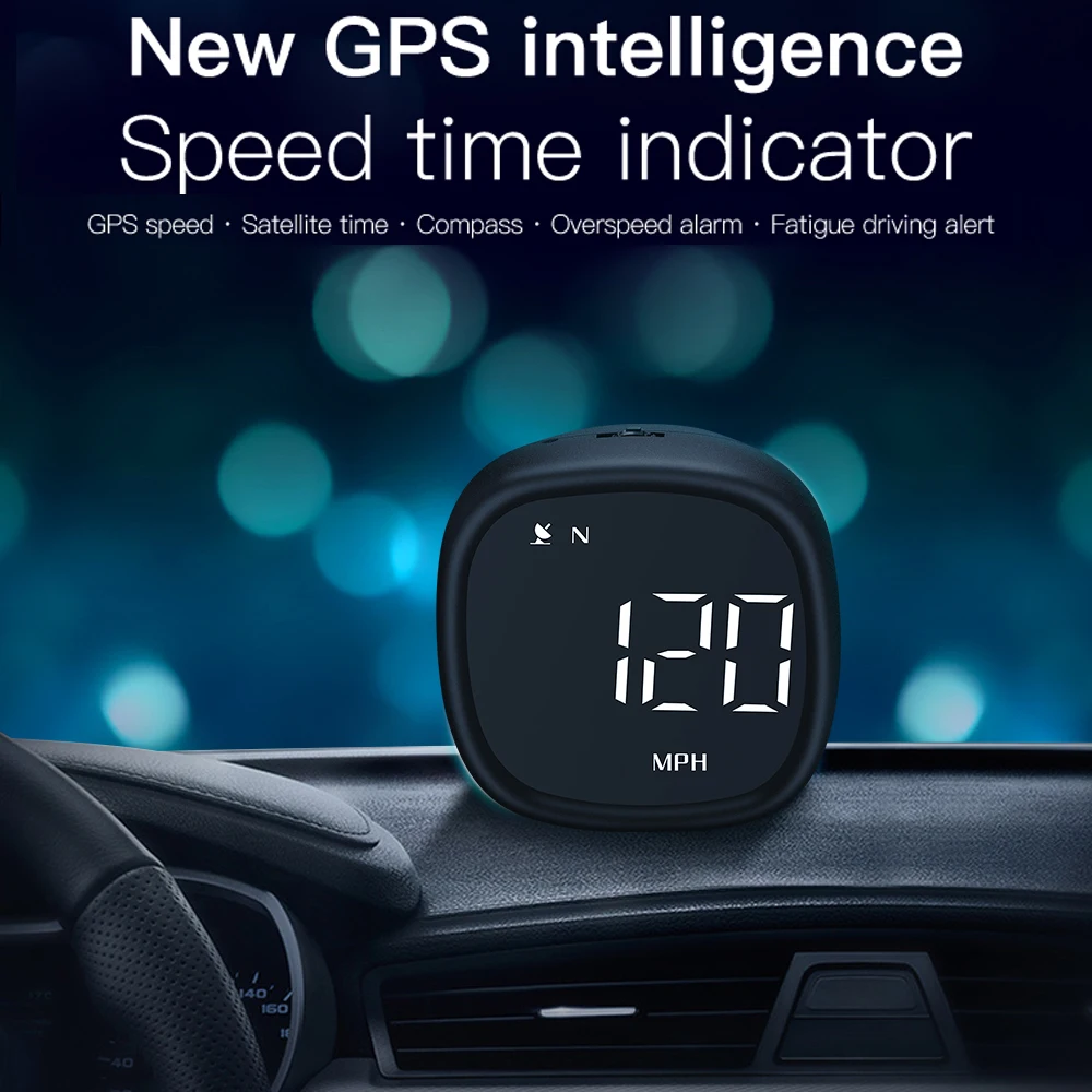 Voiture numérique universelle jauge GPS MPH KM/h HUD affichage tête haute  compteur de vitesse alarme