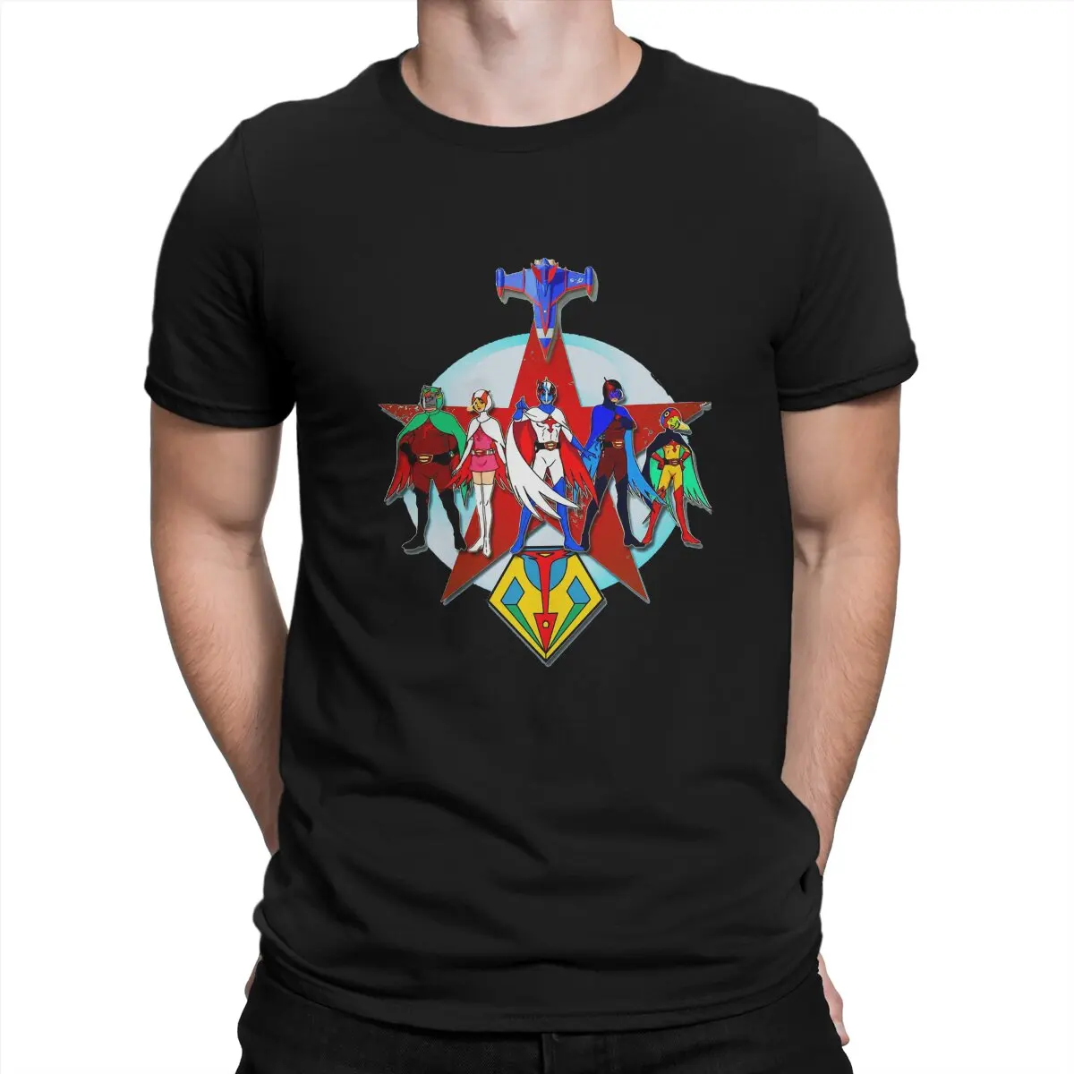 Battaglia Dei Pianeti Crew Kagaku Ninja-Tai Gatchaman T Shirt Graphic Girocollo Tshirt Harajuku Tops