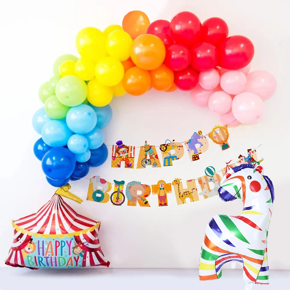 

1 Set Carnival Circus Theme Rainbow Balloon Garland Arch Kit Birthday Banner Kids Birthday Festival Party Decorations Supplies