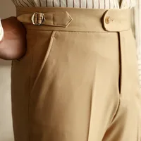 2023 Italian Mens Formal Pant Pantalones Hombre Dress Ankle Pants Men British High Waist Straight Pants Men Social Trousers Pant 1