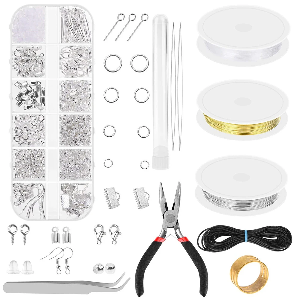 

Jewelry Making Tool Kits Plier Single Loop Open Jump Ring Tweezers Copper Wires Open Needle Earring Hooks for Bracelets Necklace