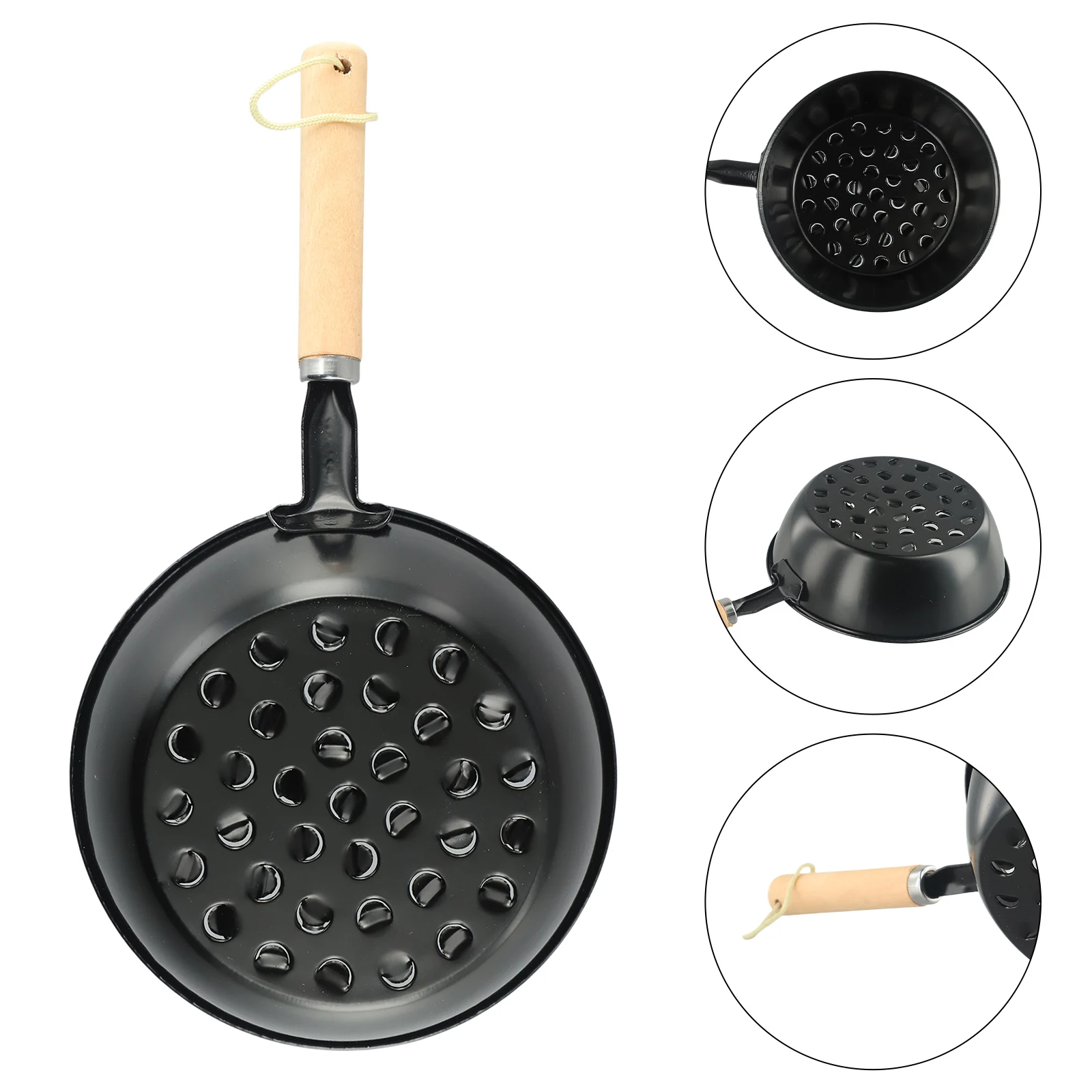 1pc Chimney Charcoal Starter Pot Barbeque BBQ Grill Wood Handle Portable Charcoal Brazier Outdoor Camping Grilling