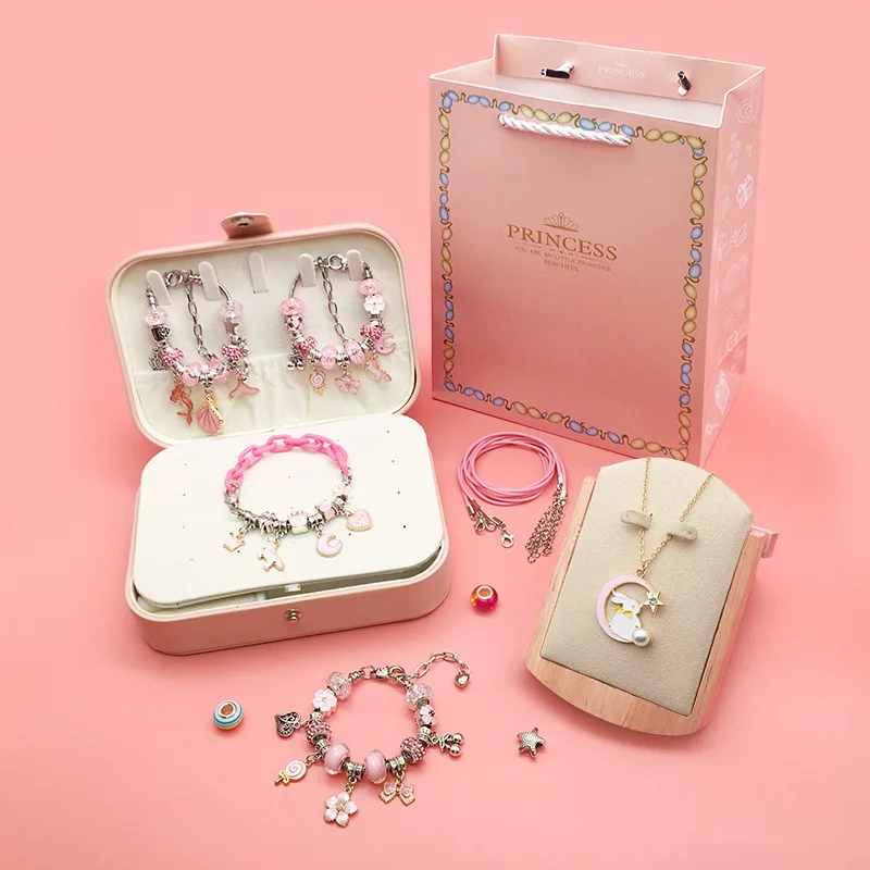 DIY Crystal Bracelet Set with Jewelry Gift Box Dream Girl Pendant Bracelet  Making Set Christmas Gift Bracelet Set for Girls - AliExpress