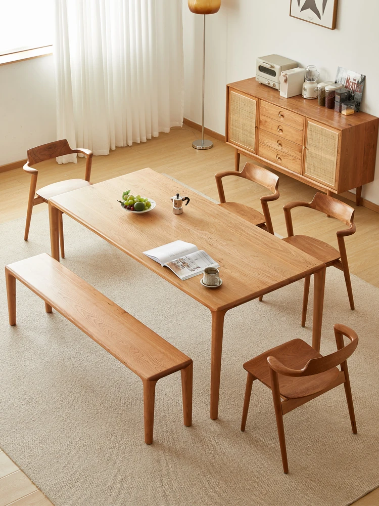 

Nordic solid wood dining table for small household units