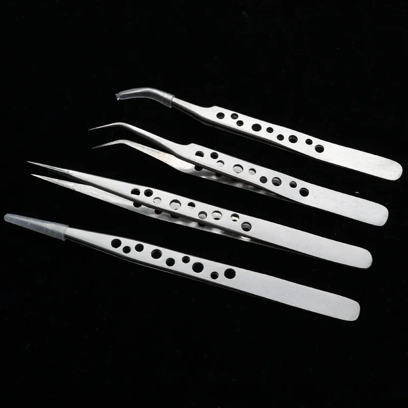 SZBFT Electronics Industrial Tweezers Anti-static Curved Straight Tip Precision Stainless Forceps Phone Repair Hand Tools Sets