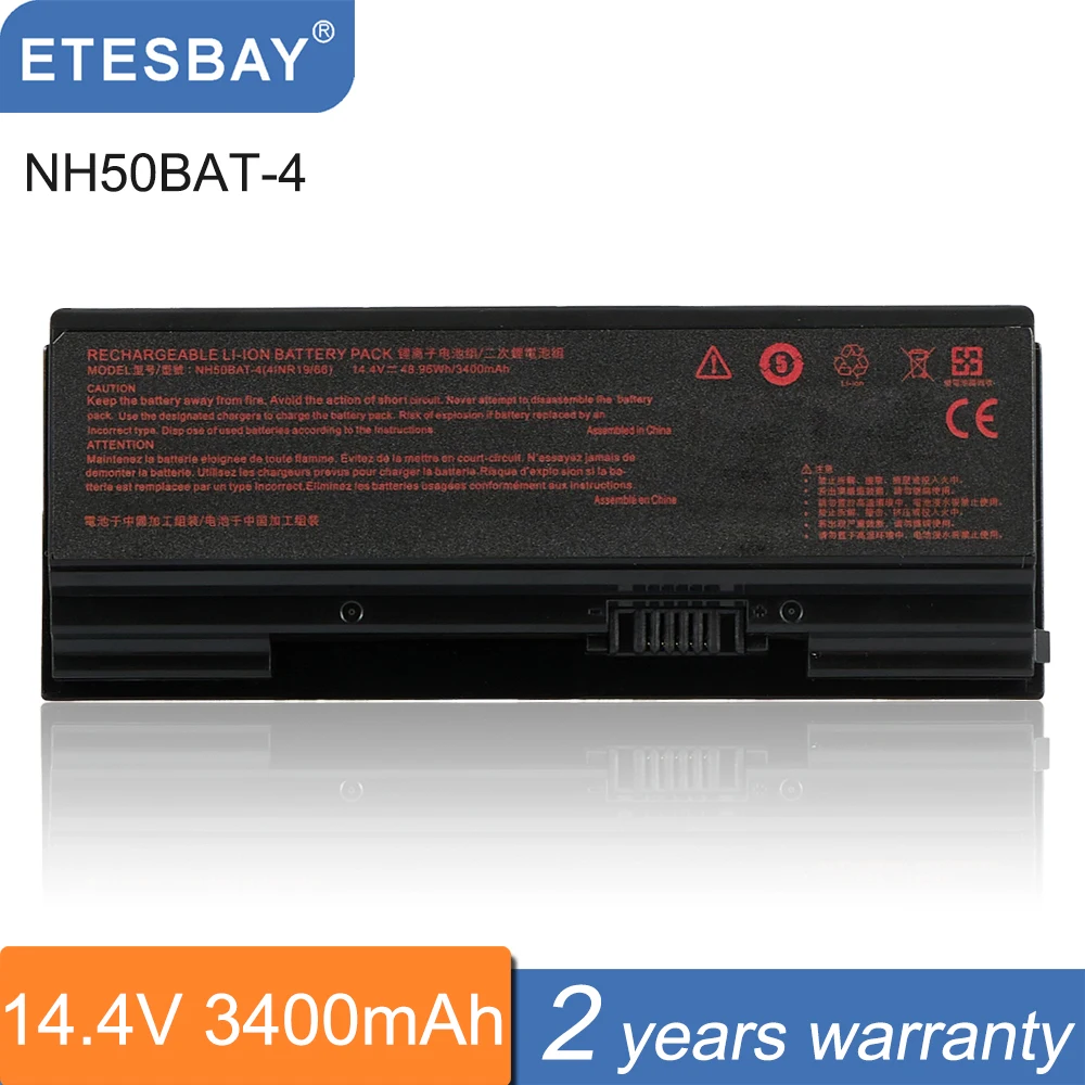 Etesbay Nh50bat4 3400mah Bateria para Clevo Nh70raq Nh55edq Nh50ra Nh55rcq Nh58rdq Nh70rhq Nh58rcq Machenike T58 Sager Np6875
