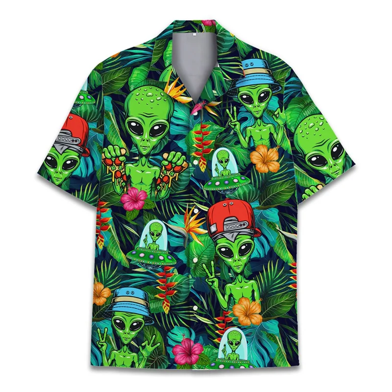 Camisa hawaiana con estampado 3D de mono y orangután para hombre, camisas de vacaciones de verano, camisas de manga corta con botones para la calle, la playa, el surf, Aloha