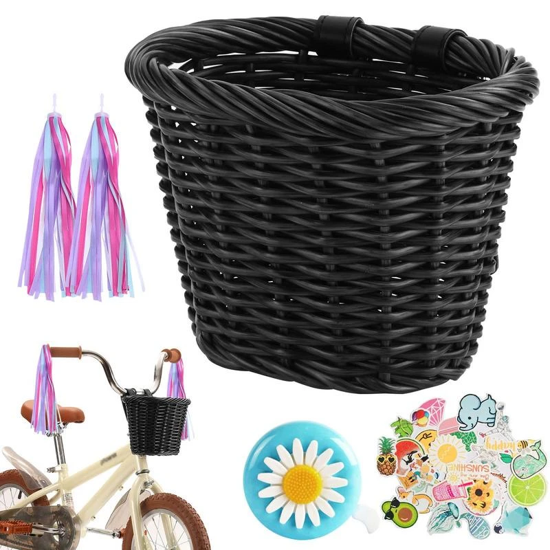 Waterdichte Fiets Mand Achter Rieten Front Stuur Basket Cargo Bel En 2 Fiets Streamers Diverse Interessante Stickers| | - AliExpress