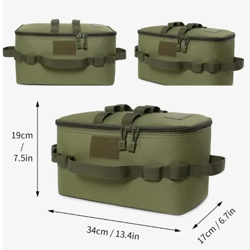 Outdoor Camping Gas Tank Storage Bag Large Capacity Ground Nail Tool Bag Gas Canister Picnic Cookware Utensils Kit
