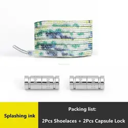 Colorful No - Tie Elastic Shoelaces for Easy Slip - On Sneakers (Splashing ink)
