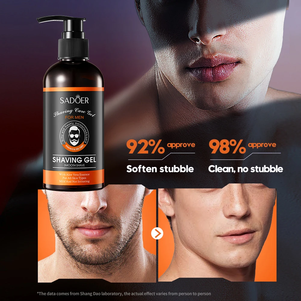 Men's Shaving Gel Soften Sideburn Beard Shaving Cream Painless Clean Moisturize Smooth Beard Care 210g