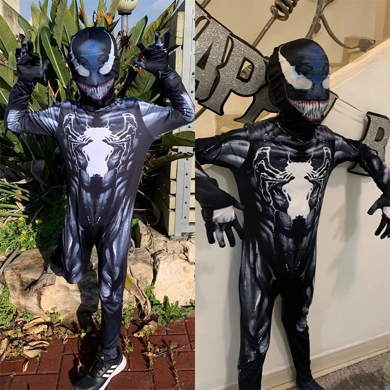 Venom-costumi da supereroe per bambini, tute di Halloween, costumi di  carnevale