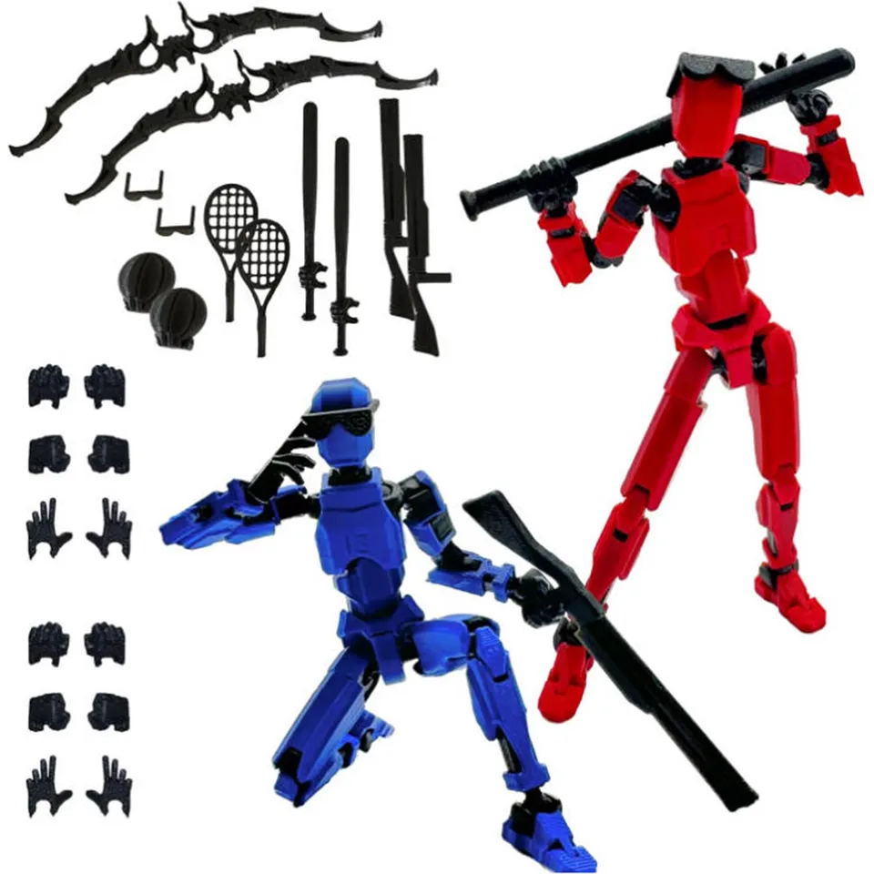 スポーツアクセサリーセット付きロボットアクションフィギュア,多関節