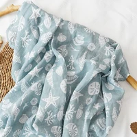 100% Cotton 120*110cm 2 Layers Newborn Baby Bath Towel Wrap Muslin Swaddle Blankets 1