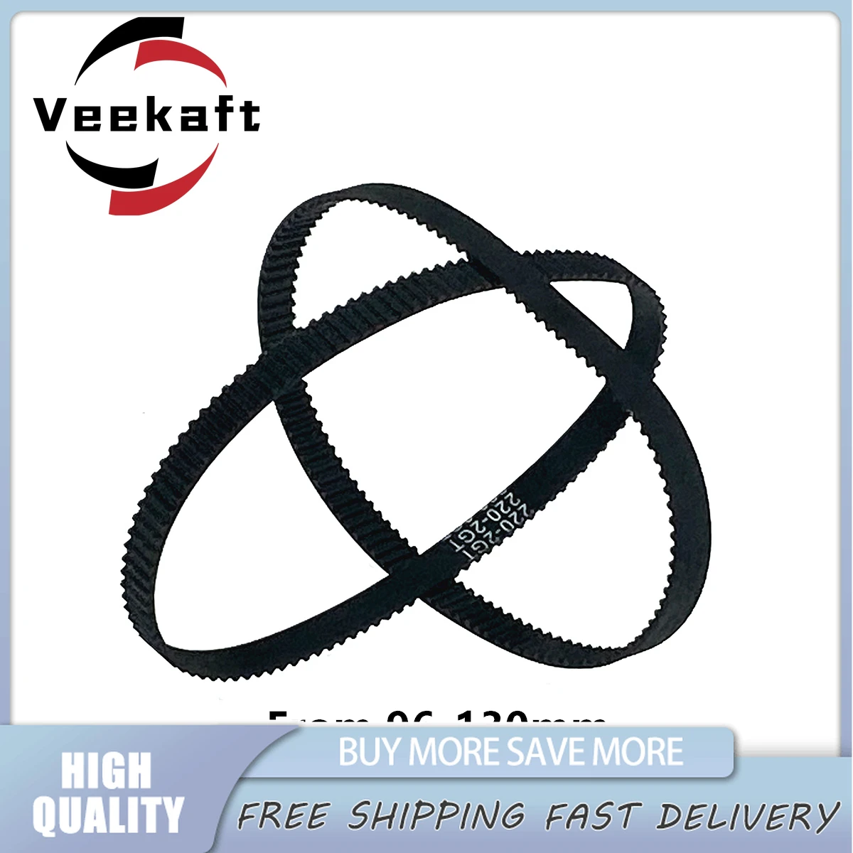 

3D Printer Parts GT2 6mm Closed Loop Rubber Timing Belt 96 98 100 102 104 106 108 110 112 114 116 118 120 122 124 126 130mm 2GT