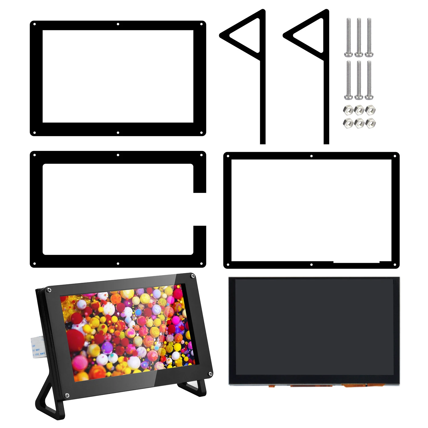 OSOYOO Touchscreen DSI 3.5" IPS Per Raspberry Pi 5/4/3/2/CM4 – 800x480, Touch Capacitivo, Plug-and-Play Con 2 Cavi DSI