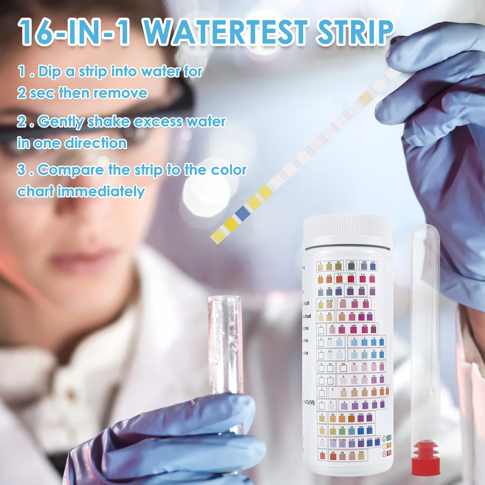 Water Testing Kits with Tube Accurate Water Quality Test Kit for Well and Tap Water 100 Strips 2 E. coli Power Reliable Drinking