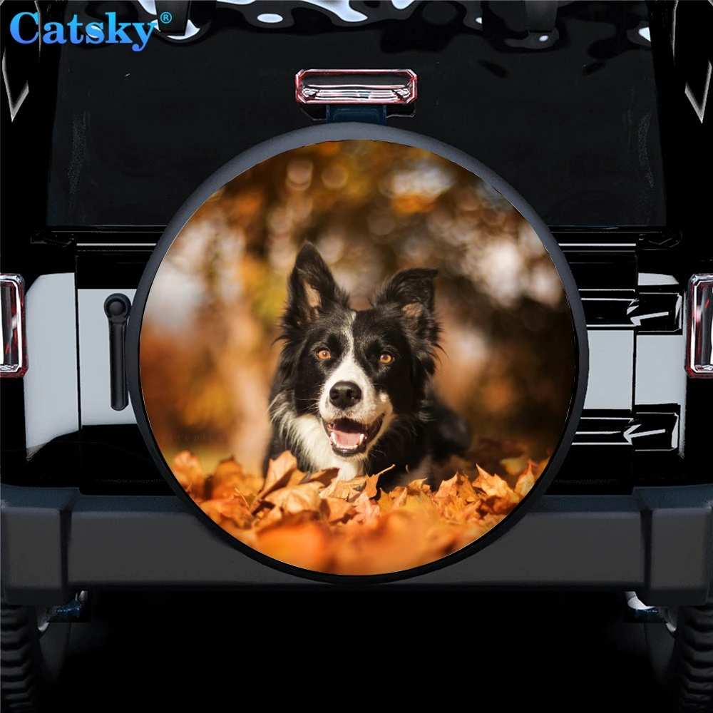 Border Collie Printed Spare Tire Cover Waterproof Tire Wheel Protector for  Car Truck SUV Camper Trailer Rv 14