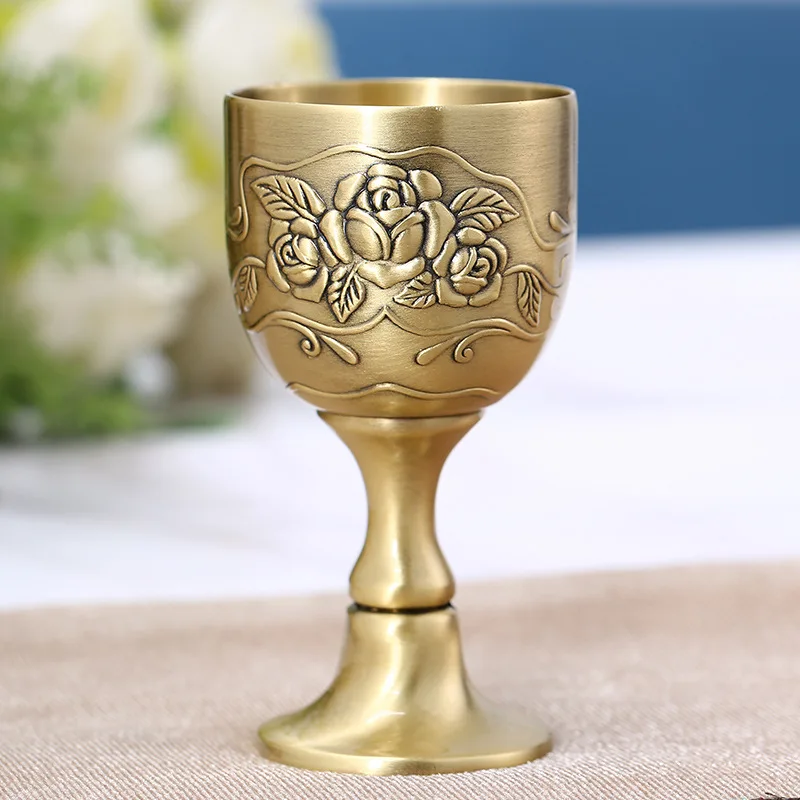 Drinking Glass 1pc 25/100ml Vintage Wine Cup High-quality Metal Wine Cup Retro Unique Mini Champagne Red Chalice Gifts