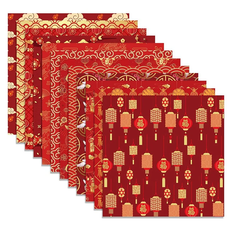 

Бумажный коврик для скрапбукинга на китайский новый год, 24 шт. двухсторонняя бумага для декопородной бумаги на праздник весны, прочная бумага для карточного склада, простая в использовании