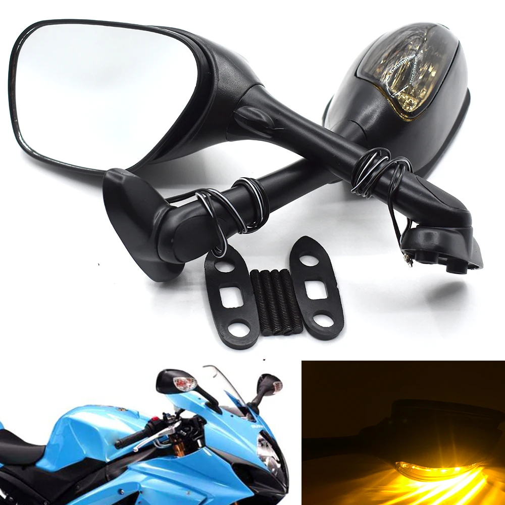 

Для Suzuki SV650 SV1000 GSX-R 600 GSX-R 750 Smoke lens K6 K7 K8 мотоциклетное зеркало заднего вида, светодиодный светильник поворота