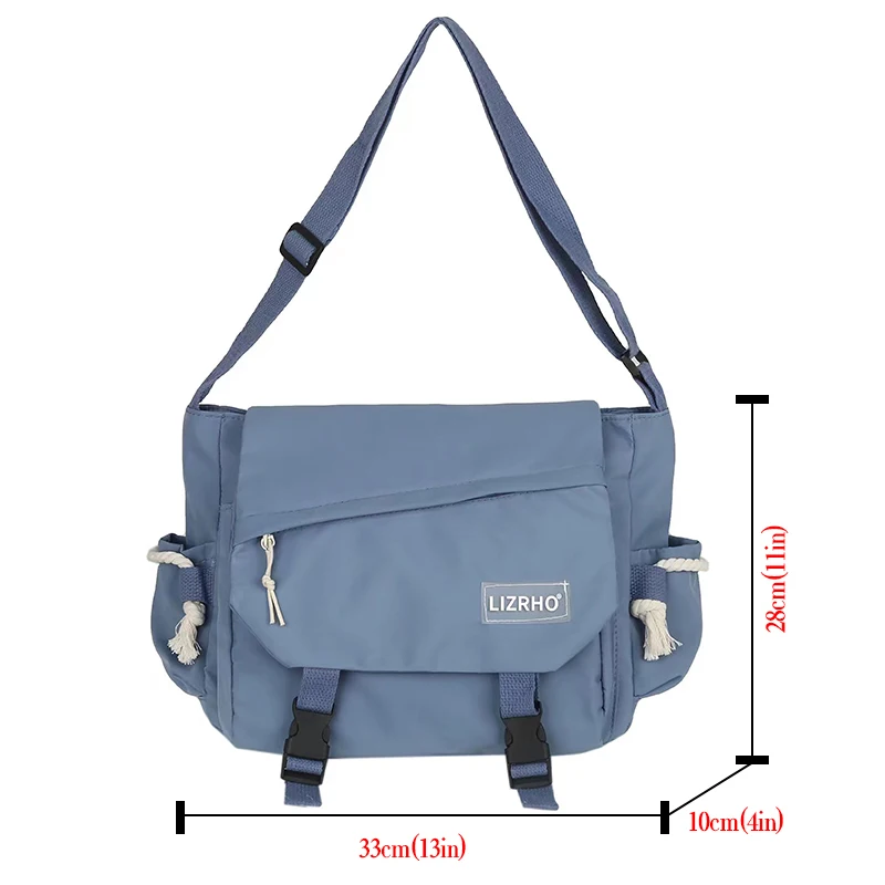 Women Nylon Handheld Shoulder Messenger Bag Versatile Large Capacity Crossbody Bag Retro Work Travel Postman Bag Youth Schoolbag