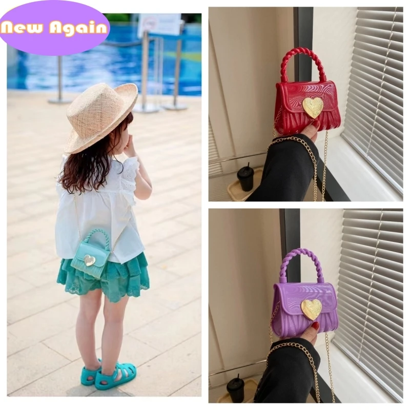 

Summer girls candy colors totes Baby Kid jelly handbags Children's chain square bags Toddlers crossbody Bags small Purses NA005