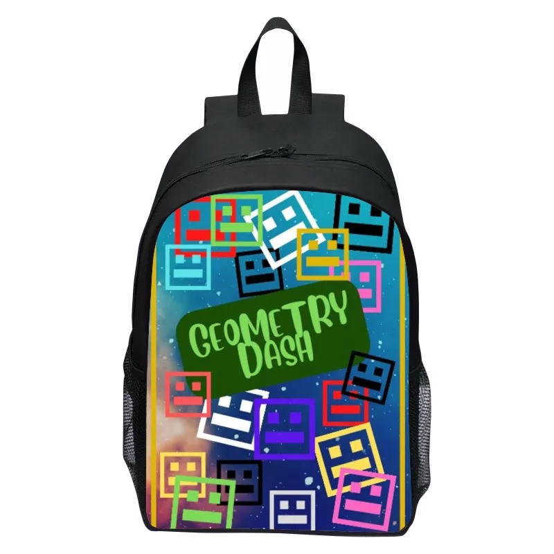 New Printed Geometry Dash Geometry Sprint Backpack for All Students, Cartoon Backpack for Men and Women 6
