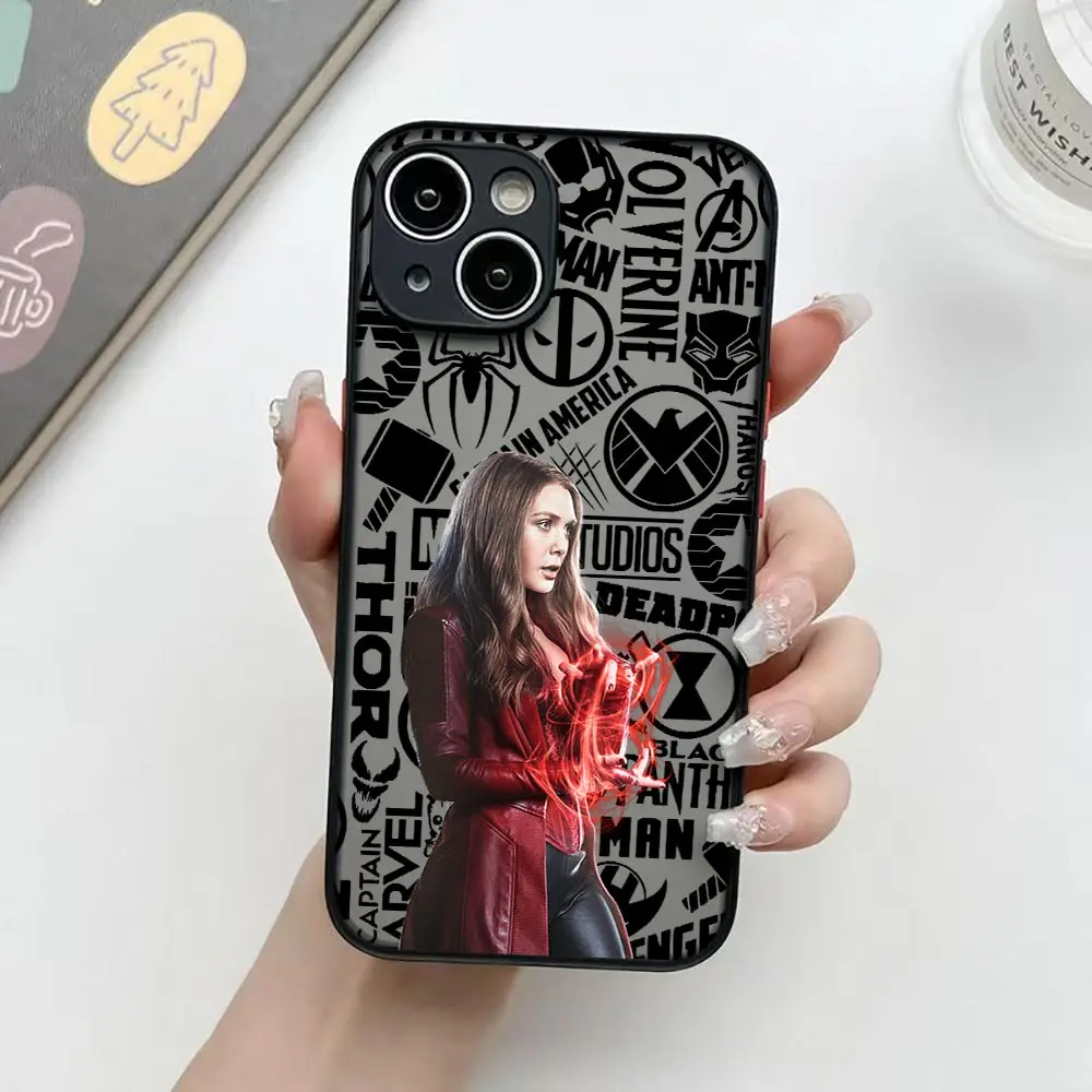 thumbnail image 1 of Funda de teléfono Marvel Scarlet Witch Wanda para Apple iPhone 16 ProMax 14 13 12 11 16 Plus Mini 15 Pro Max, Funda trasera mate, 1 of 5